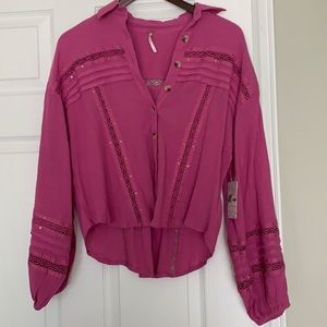 Pink Free People Blouse